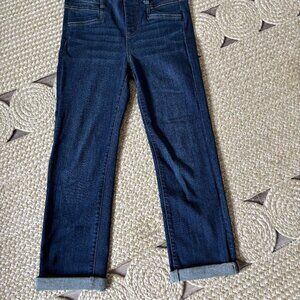 Women's Liverpool  Ankle Skinny Pull On Jeans Size 6/28 Cuffed Hem Blue